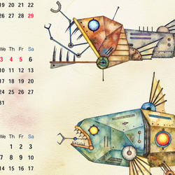 おしゃれなインテリア。『新・キカイ魚ポスターカレンダー 2017年度版』ユニークなロボット魚のポスターカレンダーです！ 5枚目の画像