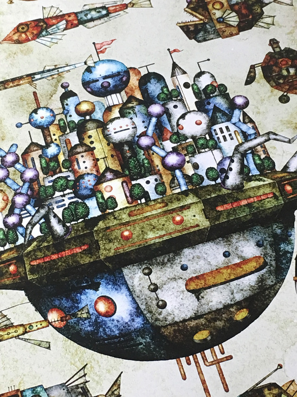 機械の魚と浮遊都市を描いた『機械王国のポスター』個性的なインテリアに！ 3枚目の画像