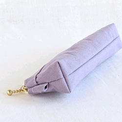 帆布のモノトーンペンケース スリムタイプ パープル　紫色　筆箱　メンズ　ミニマム　プレゼント　くすみカラー 2枚目の画像