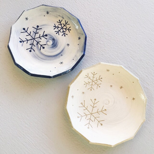雪の結晶の角豆皿（藍色） 薬味皿・豆皿 poyapoya 通販 1785144