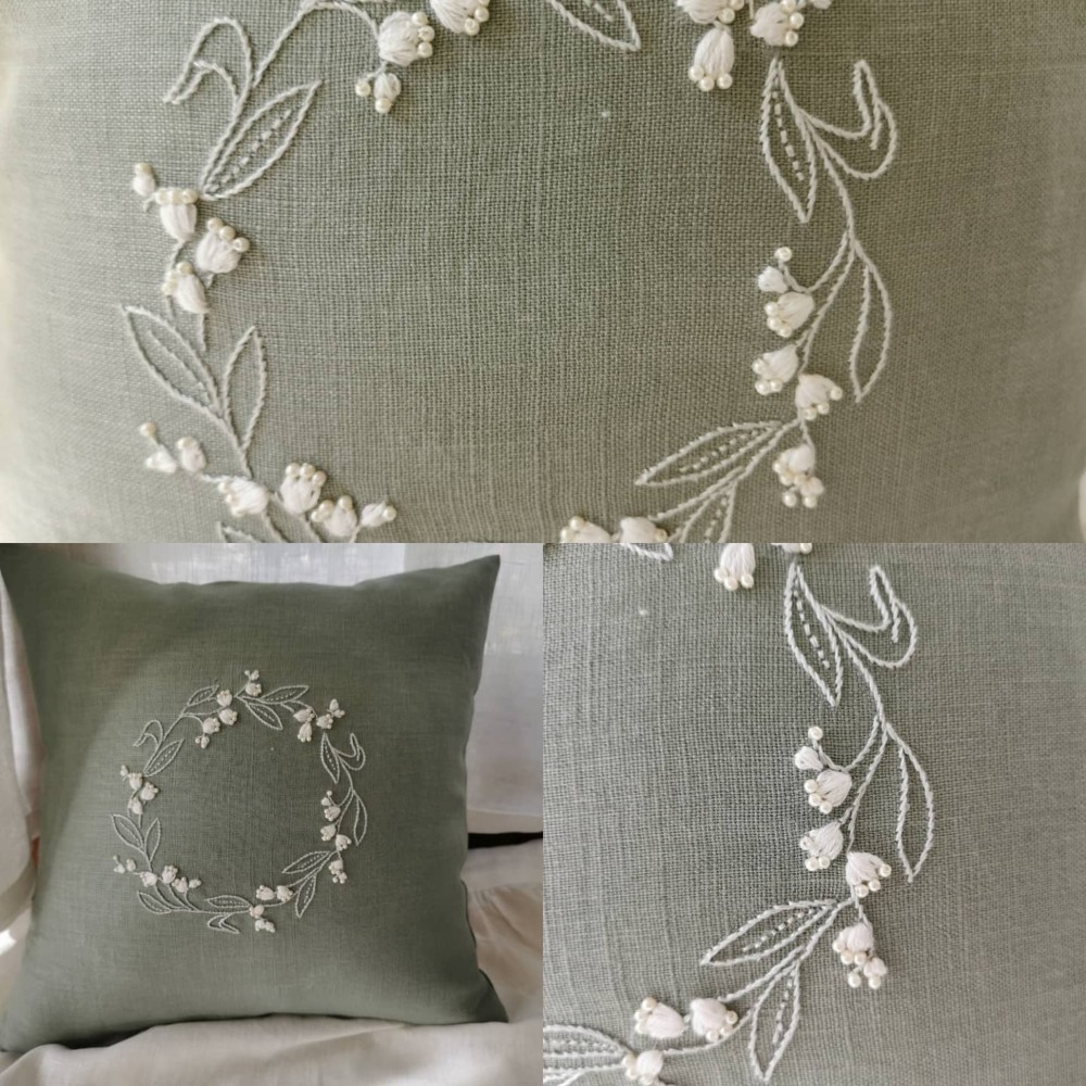 刺繍入り束ねまくら