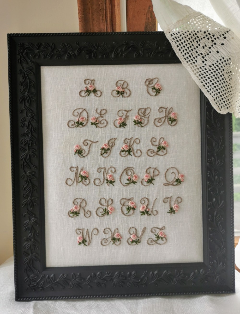 刺繍のサンプラーアンティークコレクション|アルファベット図案