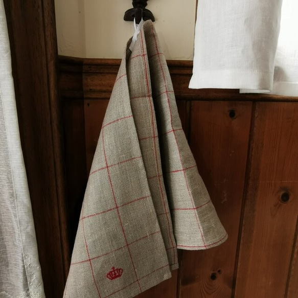 クロスステッチ 刺繍キット アンティークなリネンクロス 洋書