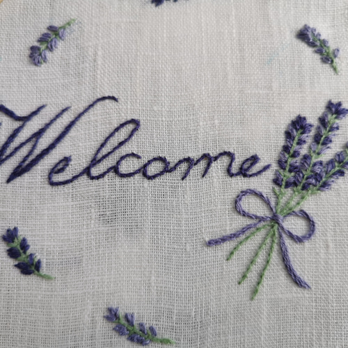 動画で刺繍初めてさんにも 刺繍キット ラベンダーの刺繍フレーム