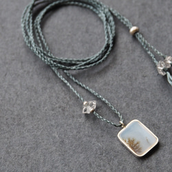 dendritic agate silver necklace ( white square ) 1枚目の画像