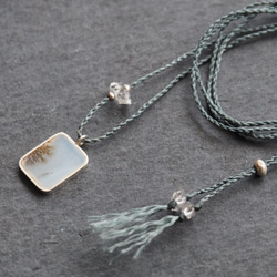 dendritic agate silver necklace ( white square ) 3枚目の画像