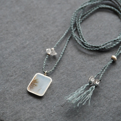 dendritic agate silver necklace ( white square ) 5枚目の画像