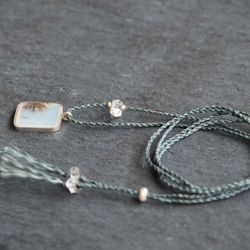 dendritic agate silver necklace ( white square ) 6枚目の画像