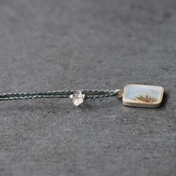dendritic agate silver necklace ( white square ) 8枚目の画像