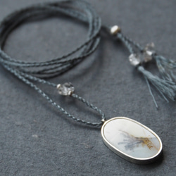 dendritic agate silver necklace (crack) 4枚目の画像