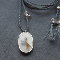 dendritic agate silver necklace (crack) 5枚目の画像