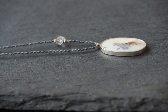 dendritic agate silver necklace (crack) 8枚目の画像