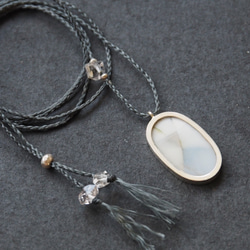 dendritic agate silver necklace (crack) 9枚目の画像