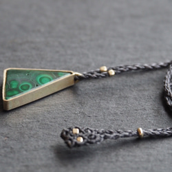 malachite brass necklace 6枚目の画像