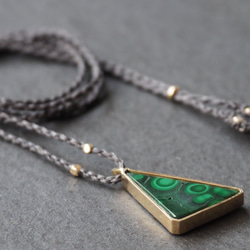 malachite brass necklace 8枚目の画像