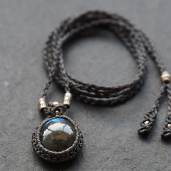 labradorite macramé necklace 5枚目の画像