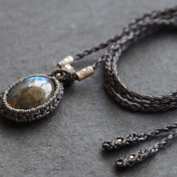 labradorite macramé necklace 6枚目の画像