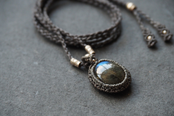 labradorite macramé necklace 8枚目の画像