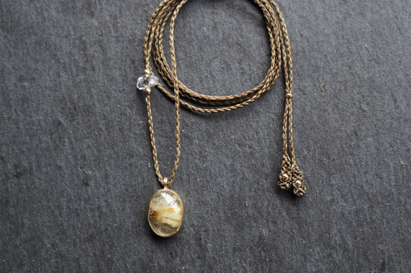 rutile quartz brass necklace 2枚目の画像