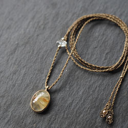 rutile quartz brass necklace 3枚目の画像