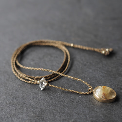 rutile quartz brass necklace 4枚目の画像