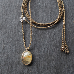 rutile quartz brass necklace 5枚目の画像