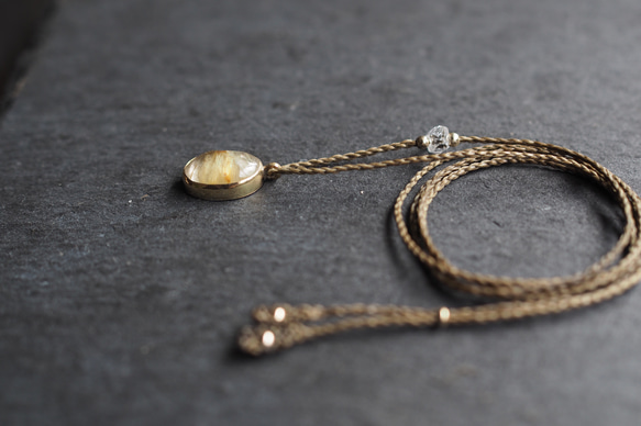 rutile quartz brass necklace 6枚目の画像
