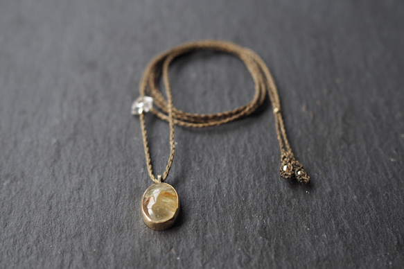 rutile quartz brass necklace 7枚目の画像