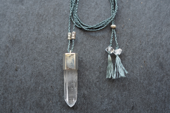 quartz silver necklace ( point ) 2枚目の画像