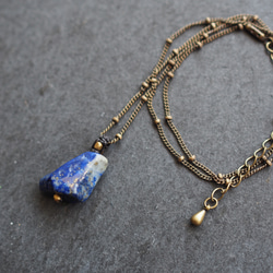 lapis lazuri macramé  chain necklace ( fragment ) 3枚目の画像