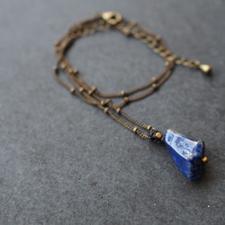 lapis lazuri macramé  chain necklace ( fragment ) 4枚目の画像