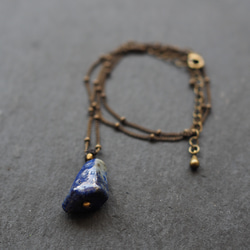 lapis lazuri macramé  chain necklace ( fragment ) 5枚目の画像