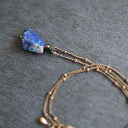 lapis lazuri macramé  chain necklace ( fragment ) 8枚目の画像