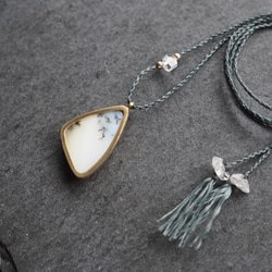 dendritic agate brass necklace 3枚目の画像