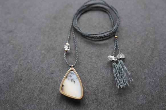 dendritic agate brass necklace 5枚目の画像