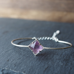 fluorite silver bracelet (purple) 1枚目の画像