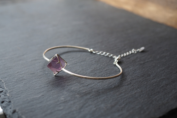 fluorite silver bracelet (purple) 4枚目の画像