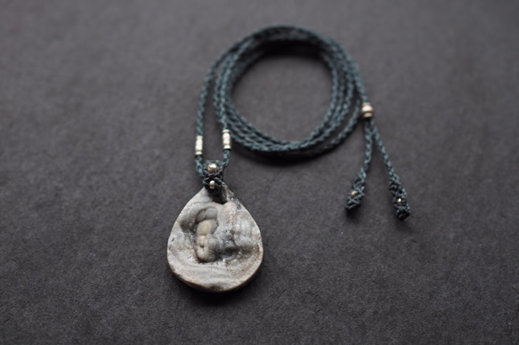 drussy agate macramé necklace 5枚目の画像