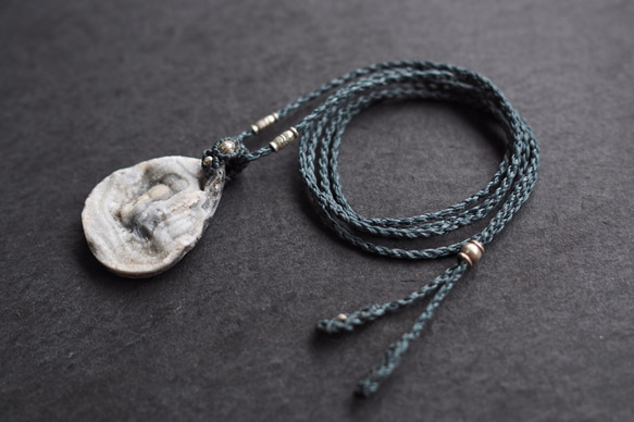 drussy agate macramé necklace 6枚目の画像