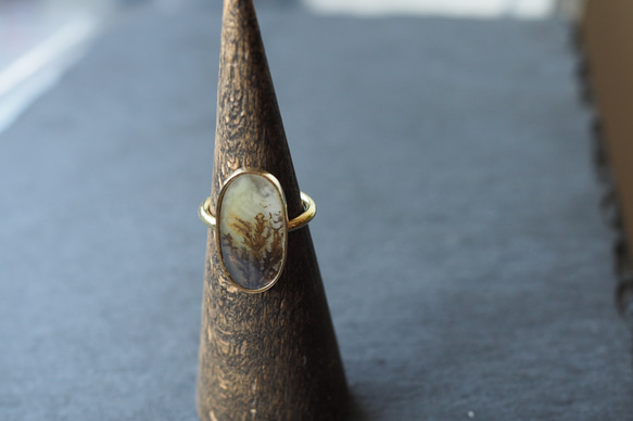 dendritic agate brass ring (shading) 10枚目の画像