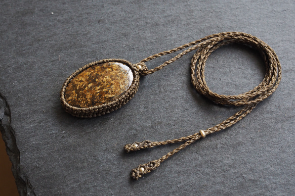 bronzite macramé necklace 6枚目の画像