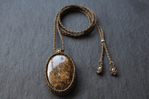 bronzite macramé necklace 7枚目の画像