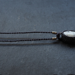 dendritic agate macramé necklace (snowstorm) 9枚目の画像