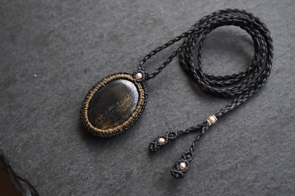 healer's gold macramé necklace (galaxy) 3枚目の画像