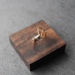 dendritic agate brass ring (waterdrop) 2枚目の画像