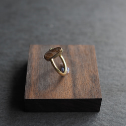 dendritic agate brass ring (waterdrop) 5枚目の画像