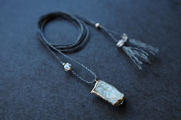 aquamarine silver necklace (icicle) 1枚目の画像