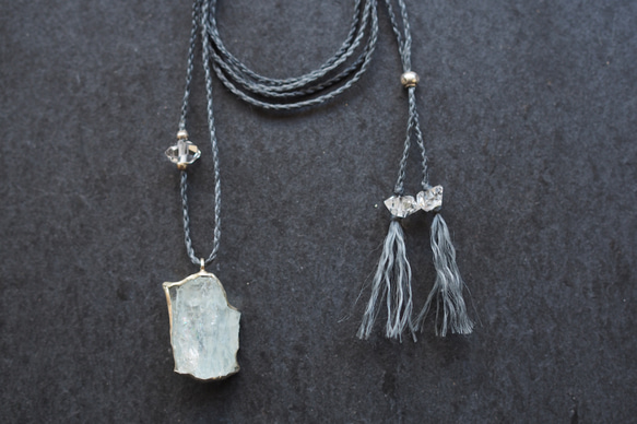 aquamarine silver necklace (icicle) 2枚目の画像