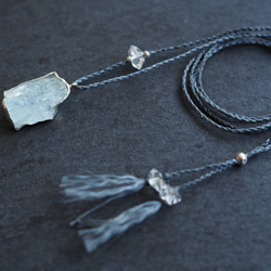 aquamarine silver necklace (icicle) 3枚目の画像