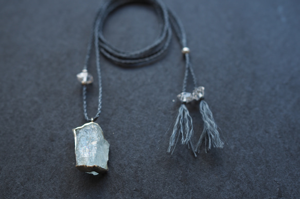 aquamarine silver necklace (icicle) 4枚目の画像